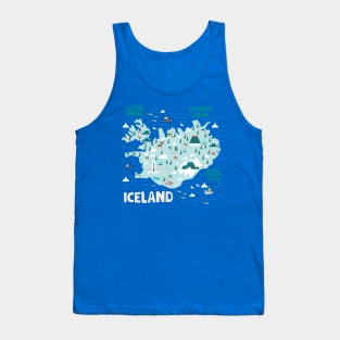Iceland Illustrated Map Tank Top
